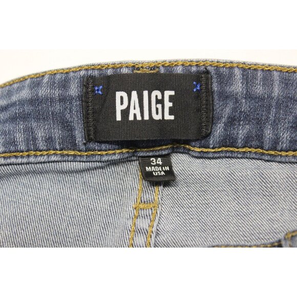 Paige Lennox Slim Jeans Men’s 34 Dark Wash Stretch Denim‎ Straight Leg - Picture 8 of 12